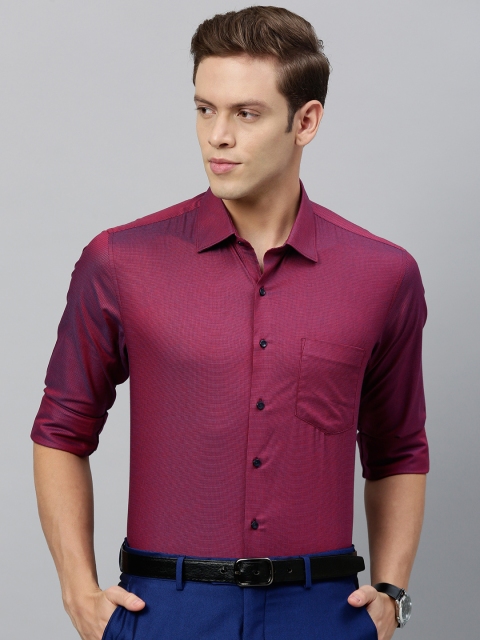 

Van Heusen Men Magenta Pink & Purple Dual Tone Slim Fit Self Design Casual Shirt