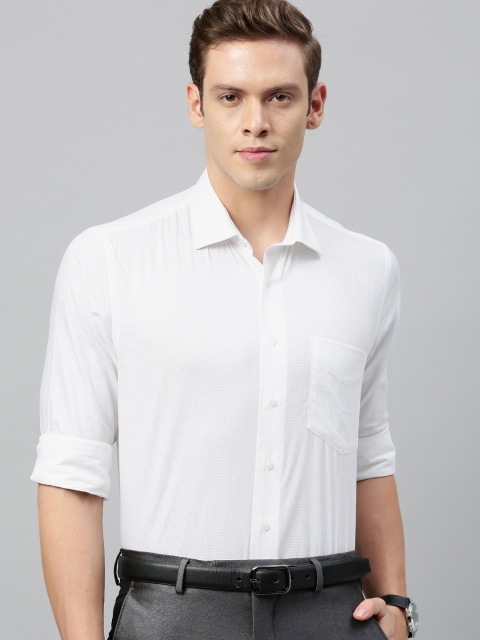 

Van Heusen Men White Slim Fit Self Design Formal Shirt