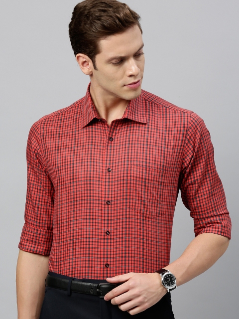 

Van Heusen Men Red & Blue Slim Fit Checked Formal Shirt