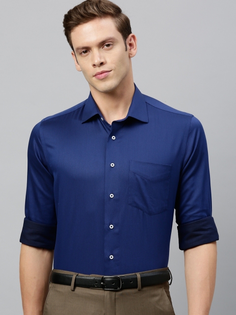 

Van Heusen Men Navy Blue Slim Fit Solid Formal Shirt