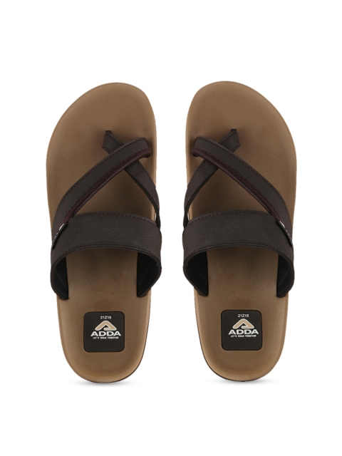 

Adda Men Brown Solid Thong Flip-Flops