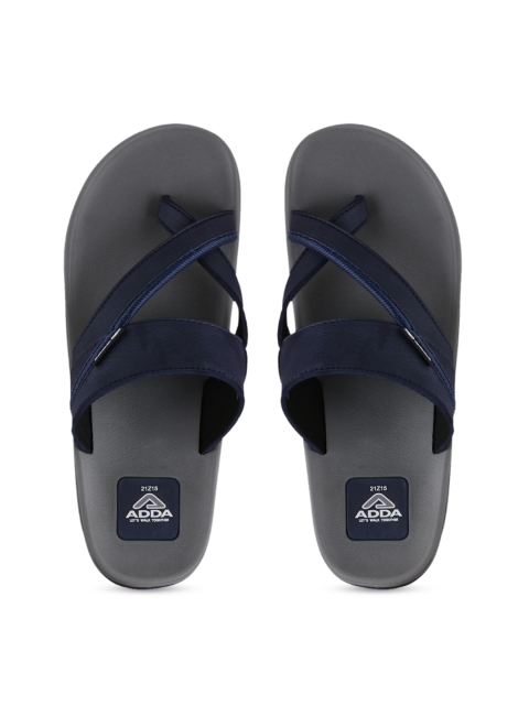 

Adda Men Navy Blue Solid One Toe Slip-On