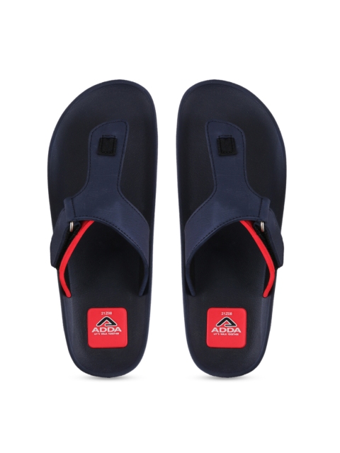 

Adda Men Red & Navy Blue Colourblocked Thong Flip-Flops