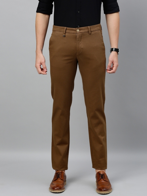 

Van Heusen Men Khaki Slim Fit Solid Regular Trousers