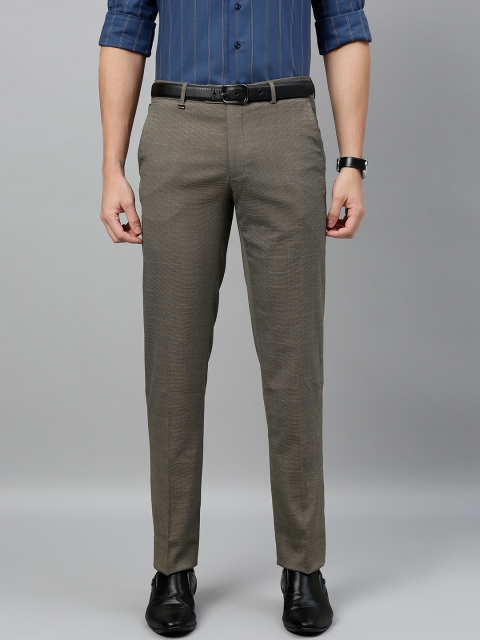 

Van Heusen Men Brown Slim Fit Checked Formal Trousers