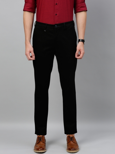 

Van Heusen Men Black Slim Fit Solid Regular Trousers