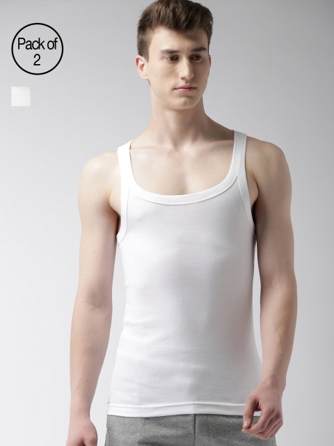 

Levis Men Pack of 2 Solid Innerwear Vests #015-VEST, White
