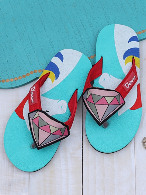 

DChica Girls Blue & Red Printed Thong Flip-Flops