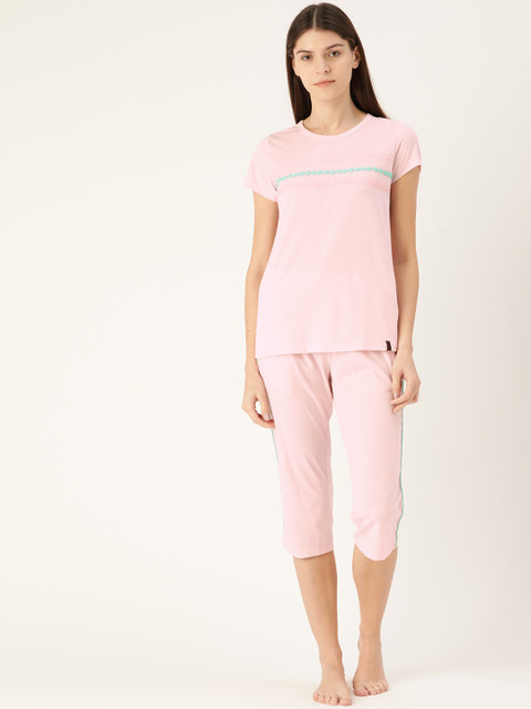

MADAME M SECRET Women Pink Solid Night suit
