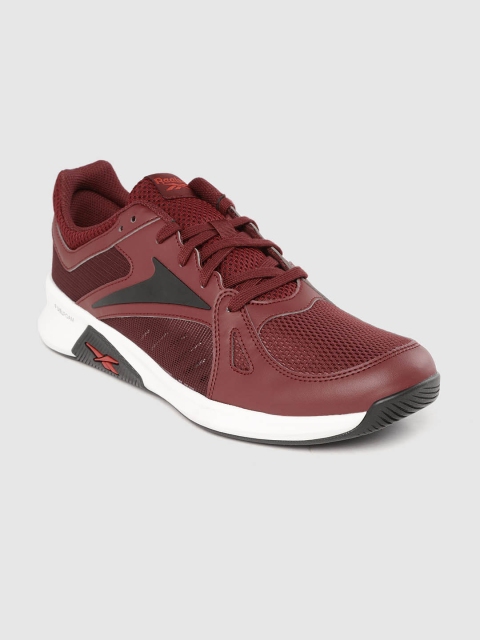 

Reebok Men Maroon Woven Design Advanced Trainers