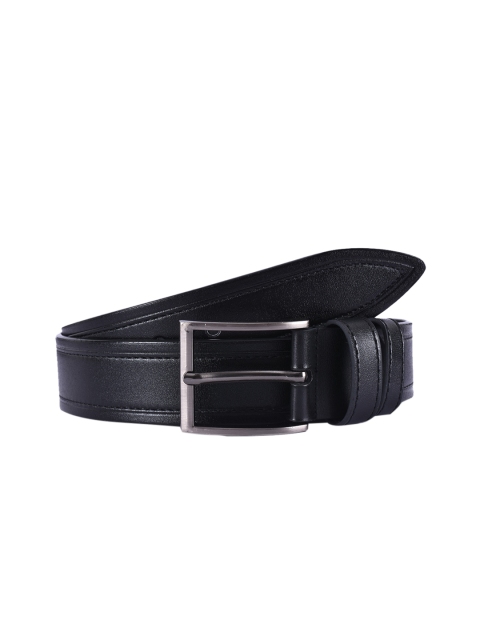 

BuckleUp Men Black Solid Leather Belt
