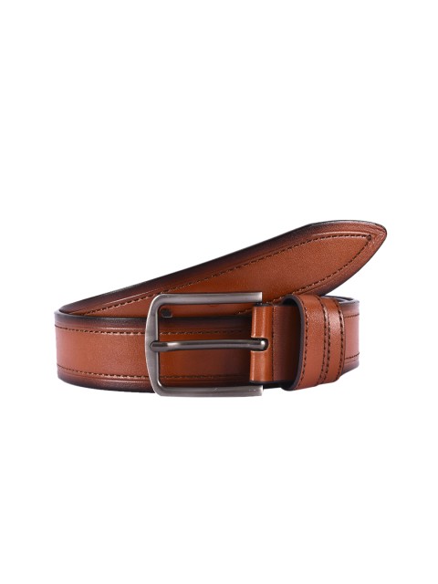 

BuckleUp Men Tan Brown Leather Solid Belt