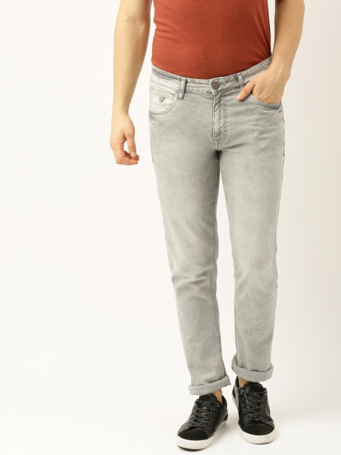 

John Players Men Grey Slim Fit Low-Rise Clean Look Stretchable Jeans
