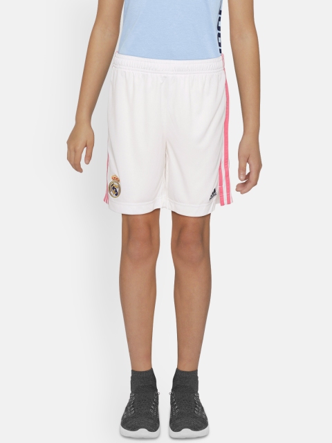 

ADIDAS Boys White Solid Football Real Madrid Home Sustainable Shorts