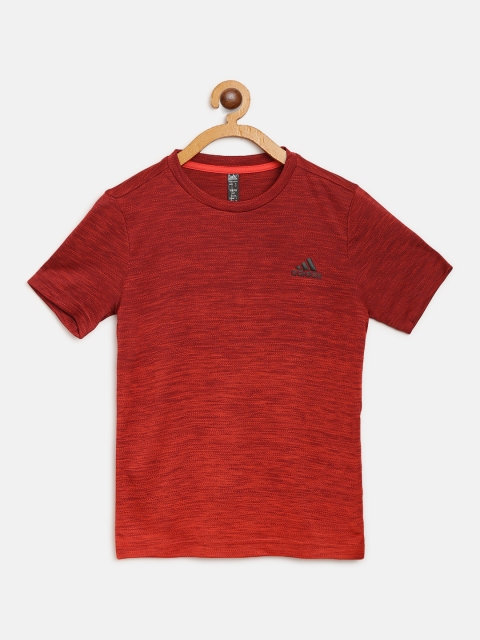 

ADIDAS Boys Maroon Ombre Effect B.A.R Grad Training T-shirt