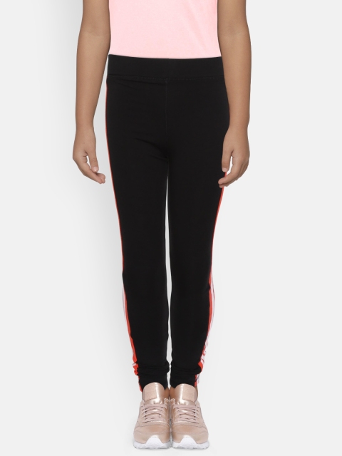 

ADIDAS Girls Black Solid LIN 3-Stripes Tights