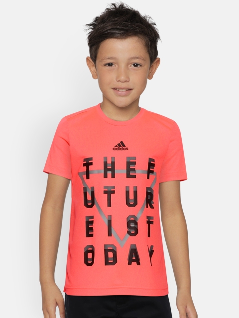

ADIDAS Boys Coral Pink & Black XFG Aeroready Printed Training T-shirt