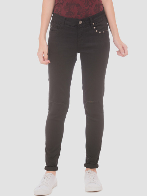 

Ed Hardy Women Black Super Skinny Fit Low-Rise Slash Knee Stretchable Jeans