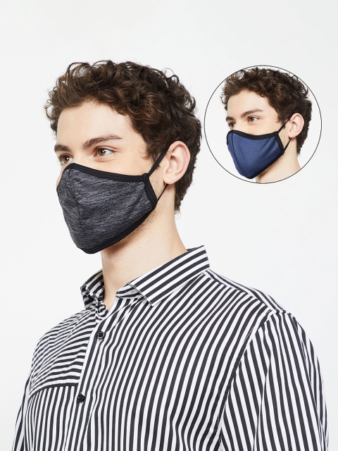 

Fame Forever by Lifestyle Men Pack of 2 Reusable 2-Ply Face Masks, Grey