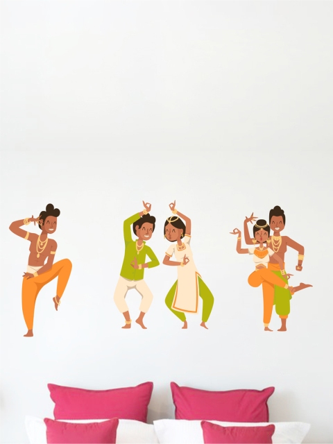 

rawpockets Multicolour PVC Traditional Dancers Wall Sticker 55x120, Multi