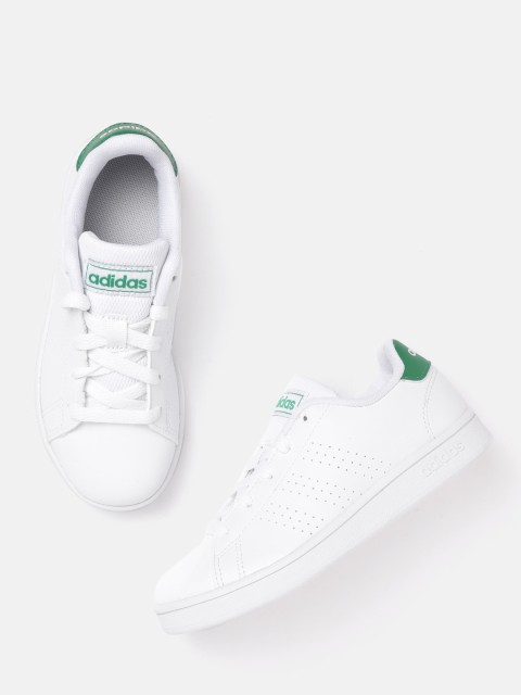 

ADIDAS Kids White Perforated Detail Advantage Tennis Shoes