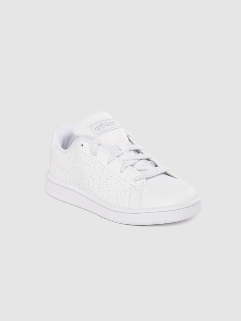 

ADIDAS Kids White Textured ADVANTAGE Sneakers