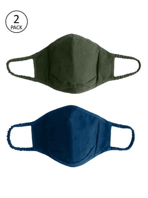 

DailyObjects Unisex 2 Pcs Solid 4-Ply Anti-Dust Reversible Reusable Cloth Masks, Multi