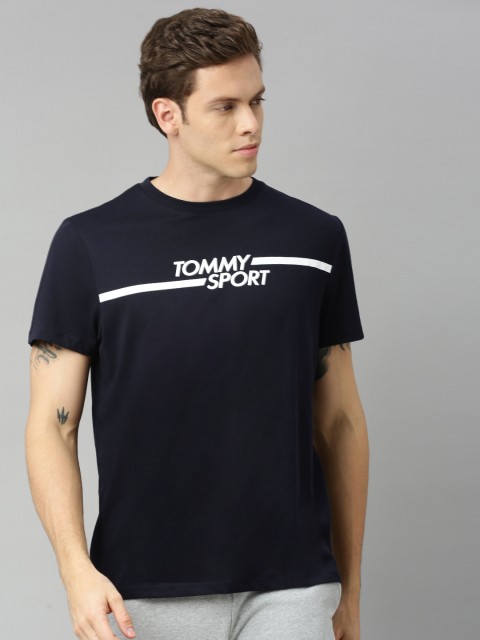 

Tommy Hilfiger Men Navy Blue Printed Round Neck T-shirt
