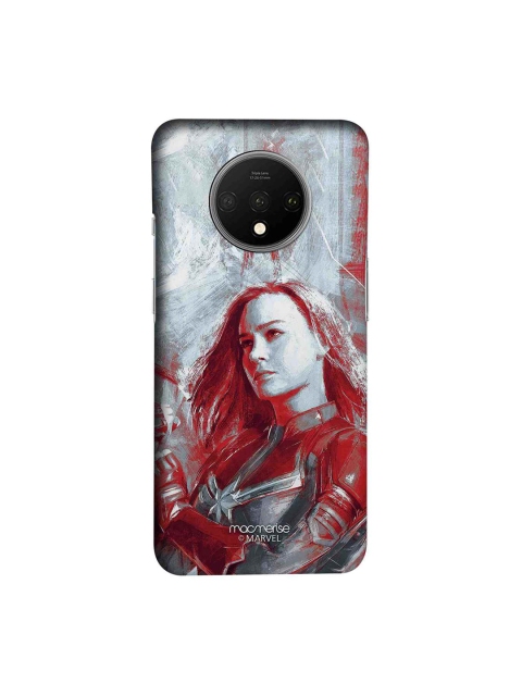 

macmerise Grey & Red Marvel Comics Charcoal Art Capt Marvel Sublime OnePlus 7T Back Cover