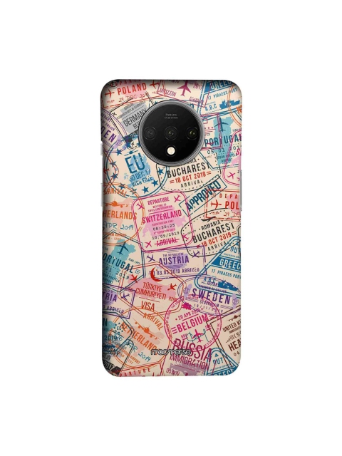 

macmerise Beige & Pink Immigration Stamps Sublime OnePlus 7T Back Cover
