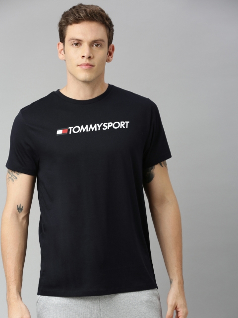 

Tommy Hilfiger Men Black Printed Round Neck T-shirt