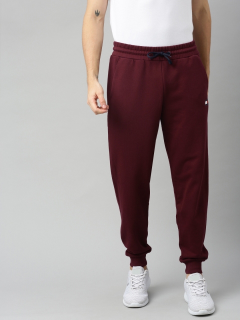 

Tommy Hilfiger Mens Burgundy Solid Trackpants