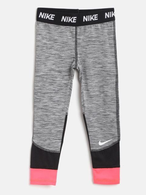 

Nike Girls Grey & Black Dri-Fit Split Grindle Effect Tights