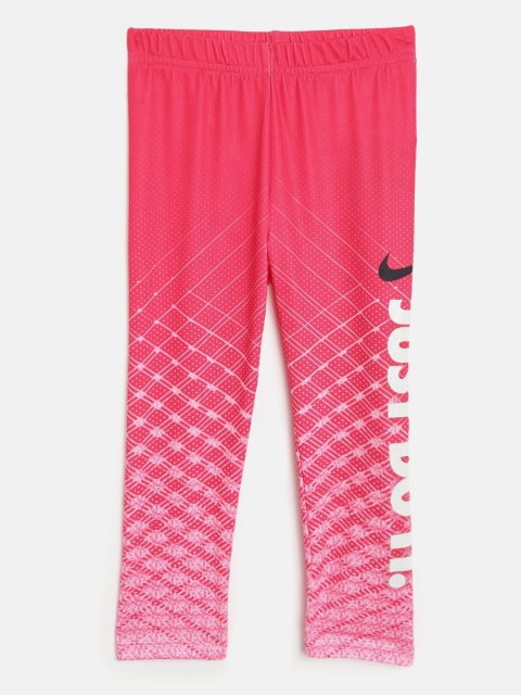 

Nike Girls Pink & White Dri-FIT Sport Essential Printed Tights