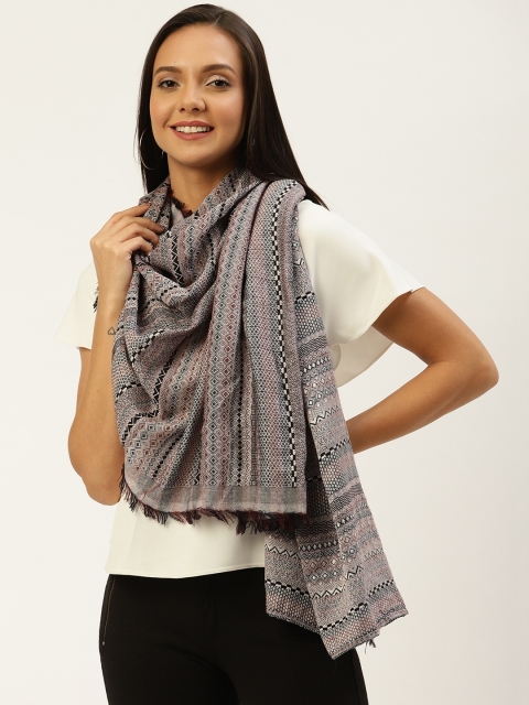 

WISSTLER Women Brown & Black Printed Stole