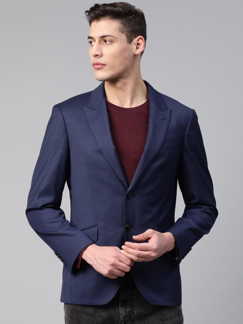 

Marks & Spencer Men Navy Blue Solid Tailored Fit Single-Breasted Casual Blazer
