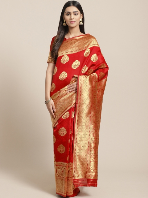 

Saree mall Red & Golden Woven Design Banarasi Saree