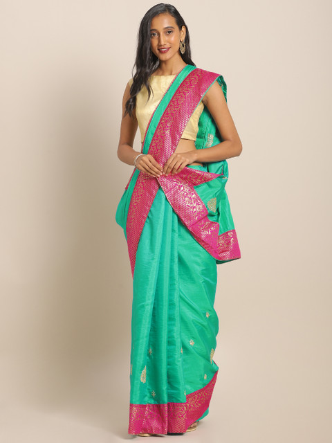

KALINI Teal Green Woven Design Silk Blend Saree