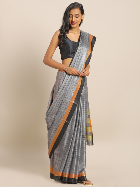 

KALINI Grey Printed Art Silk Saree