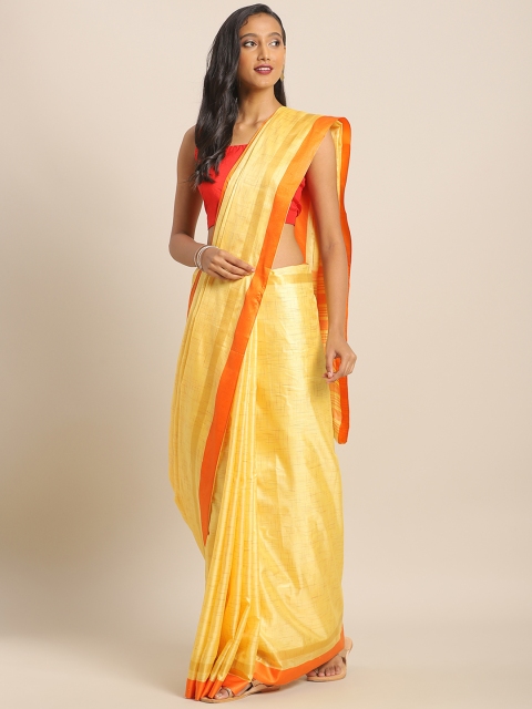 

KALINI Yellow Art Silk Printed Saree
