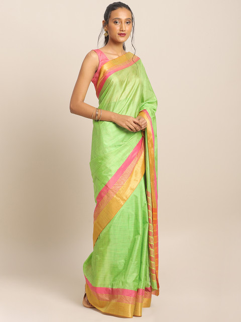 

KALINI Green Art Silk Printed Mysore Silk Saree