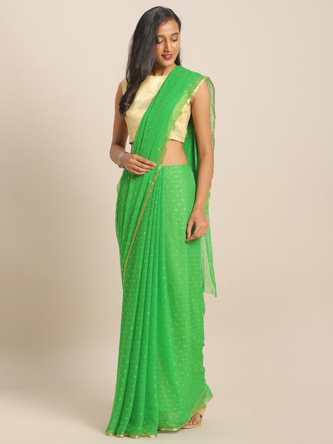 

KALINI Green Embellished Pure Chiffon Saree