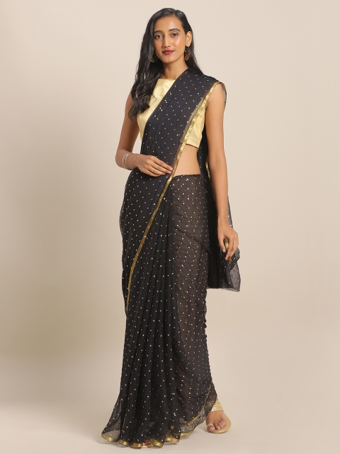 

KALINI Black Embellished Pure Chiffon Saree