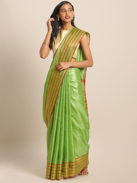 

KALINI Lime Green Art Silk Solid Mysore Silk Saree