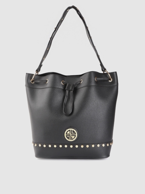 

Carlton London Black Solid Shoulder Bag with Studded Detail