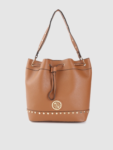 

Carlton London Brown Solid Shoulder Bag with Studded Detail