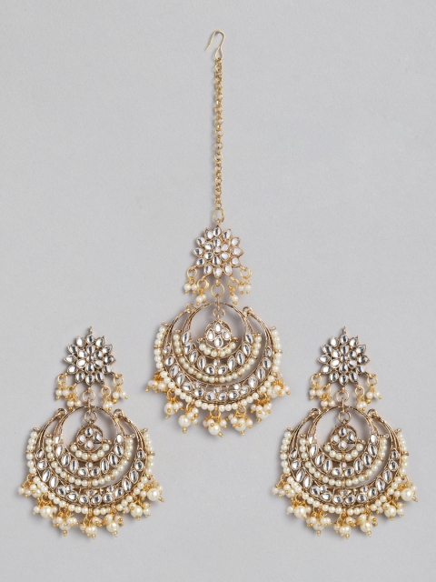 

Anouk Gold-Plated Maang & Earrings Tikka Set