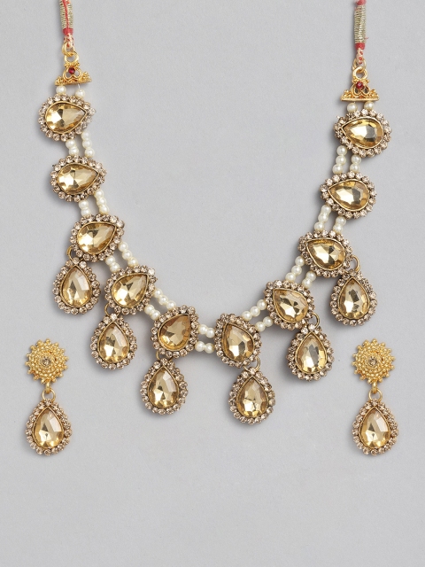 

Anouk Women Gold-Plated Choker Necklace Jewellery Set