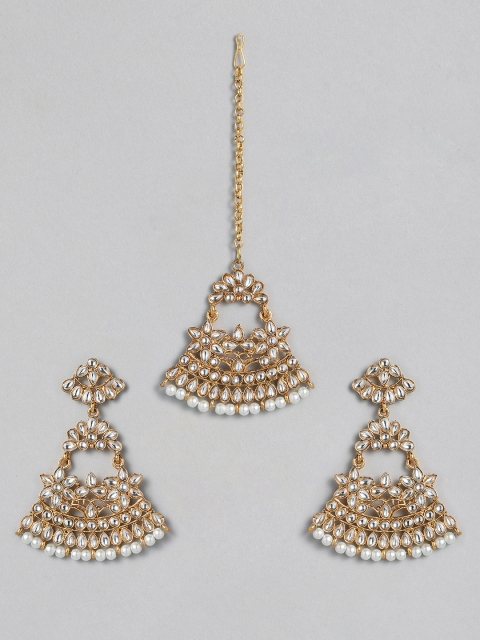 

Anouk Gold-Plated Maang & Earrings Tikka Set