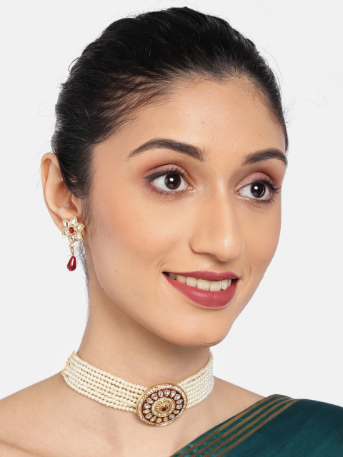 

Anouk Women Gold-Toned & White Jewellery Set